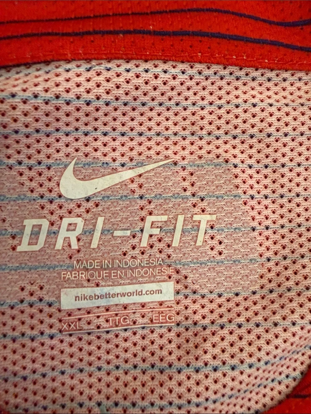 Nike Red USA Soccer Jersey with Blue Accents xxl